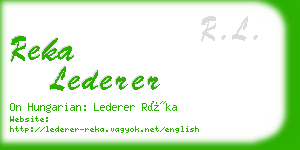 reka lederer business card